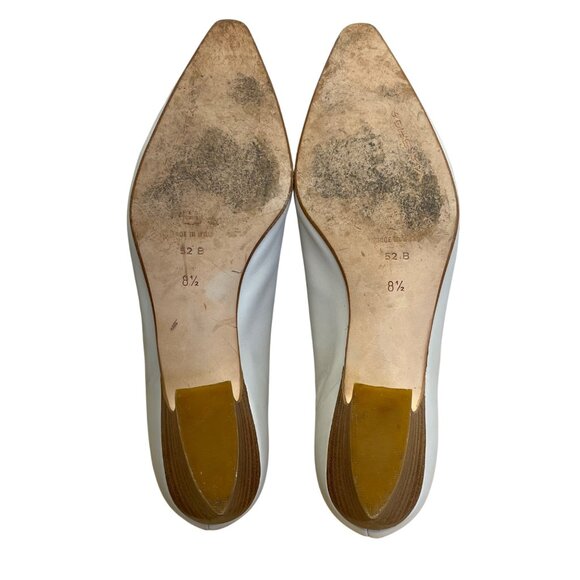 Via Spiga Off White Calf Leather Pina Pointed Toe Low Kitten Heel Pumps Sz 8.5M - Picture 7 of 9